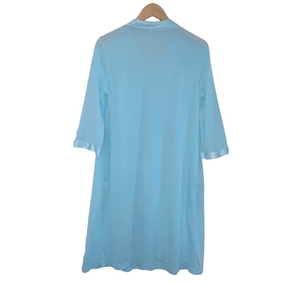 Vtg Vanity Fair USA Button Front Aqua Nylon Robe - Women’s Medium - Picture 6 of 13